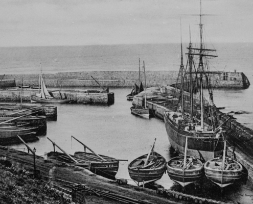 Black and White photograph of Banff Harbour