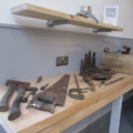 Photograph of historic tools in the Smiddy Banff