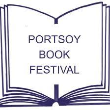 Portsoy book festival logo showing an opened book