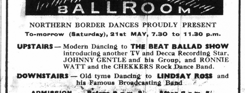 Advert for Johnny Gentle and the Silver Beatles