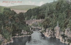 Colour photo showing bridge over the Craigs of Alvah gorge