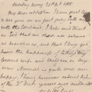 Black and white image of a letter written on the day of the battle of Trafalgar