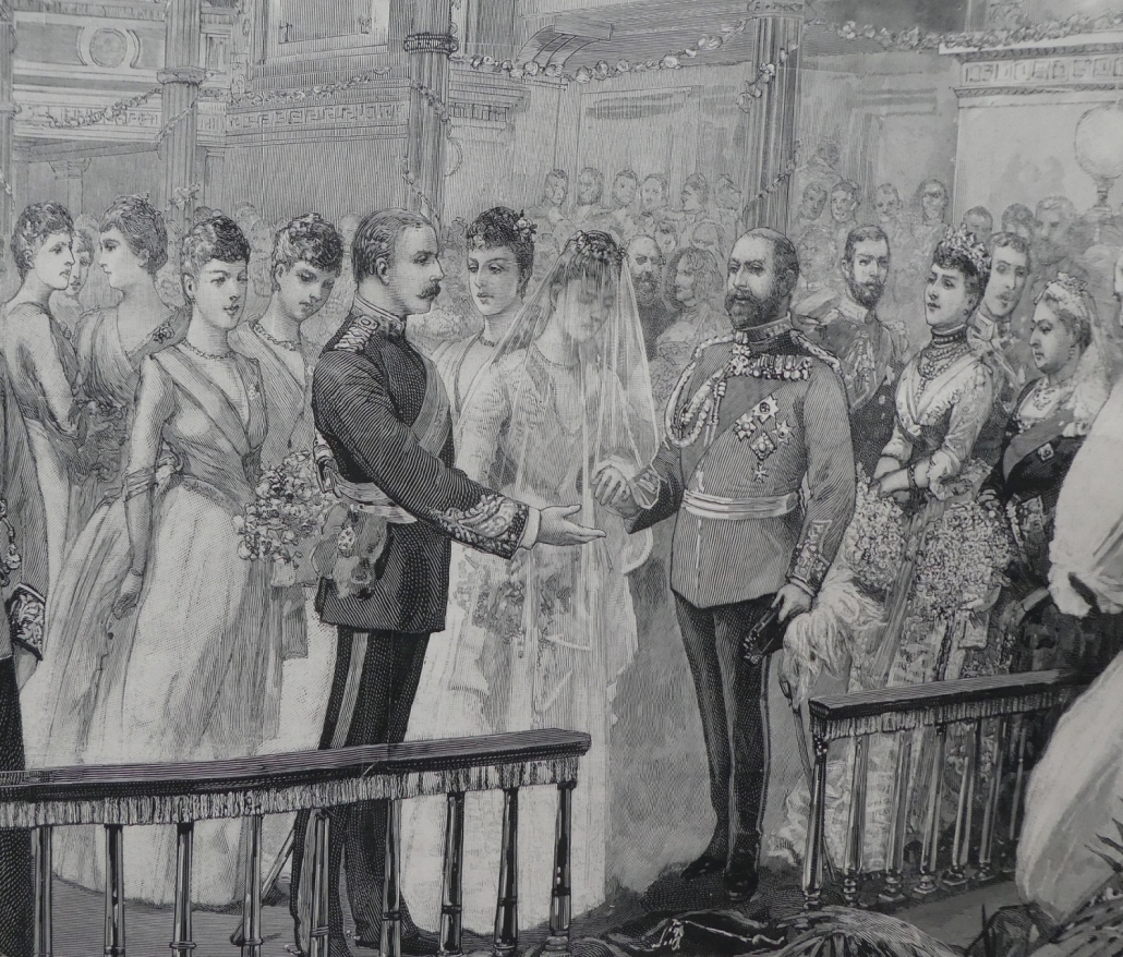 Greyscale image of the wedding ceremony