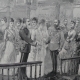 Greyscale image of the wedding ceremony