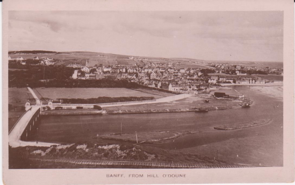 Black and white image of a postcard