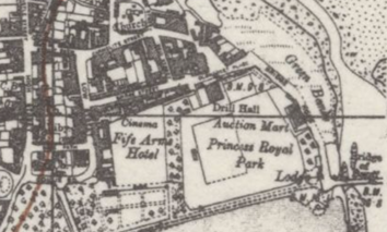 A 1940 map showing Banff Drill Hall