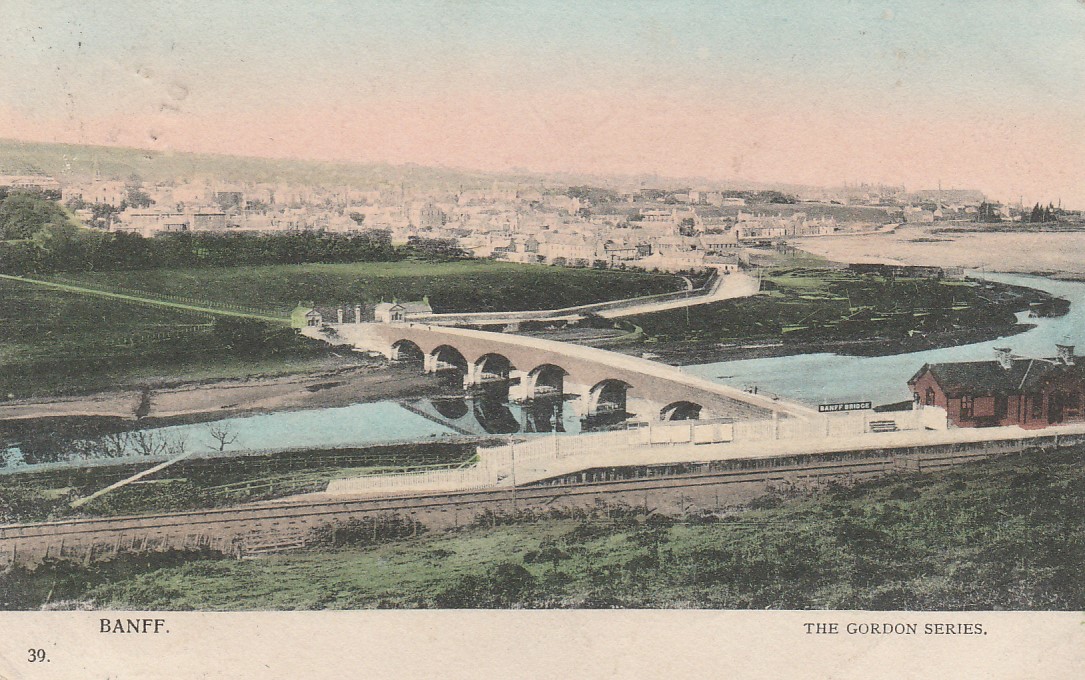 Image of Banff Bridge in 1904 taken from above on Doune Hill, Macduff