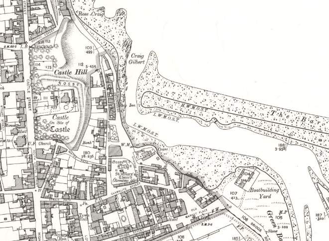 Historic image showing a map of Banff with the old sand band