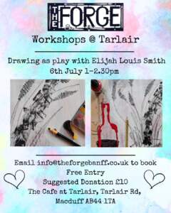 Colourful poster advertising Workshops at Tarlair.