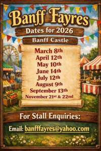 Banff Fayres Poster with dates of 2026 events